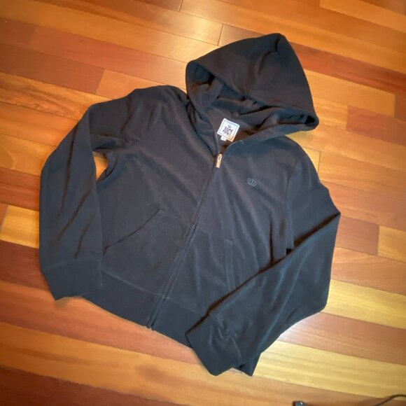 Juicy Couture Sweat Jacket size Large Juniors Black - Picture 4 of 10